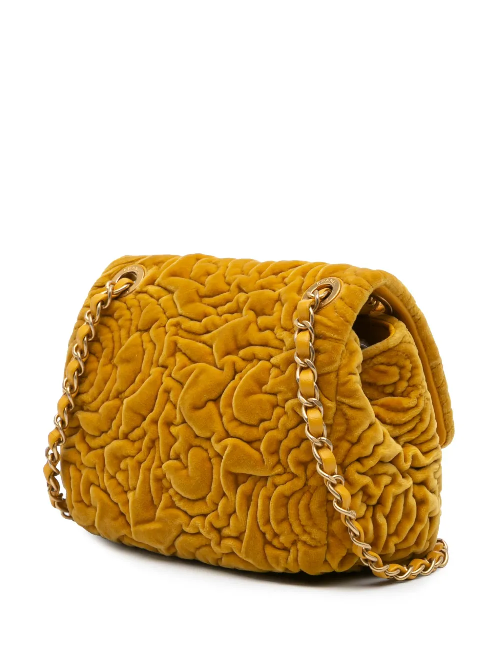 CHANEL Pre-Owned 2021-2024 Mini Square Velvet Camellia Embossed Flap crossbody bag | Pre-Owned | Image 2