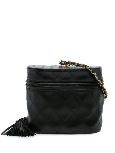 CHANEL Pre-Owned 1989-1991 Quilted Lambskin Tassel Case vanity bag