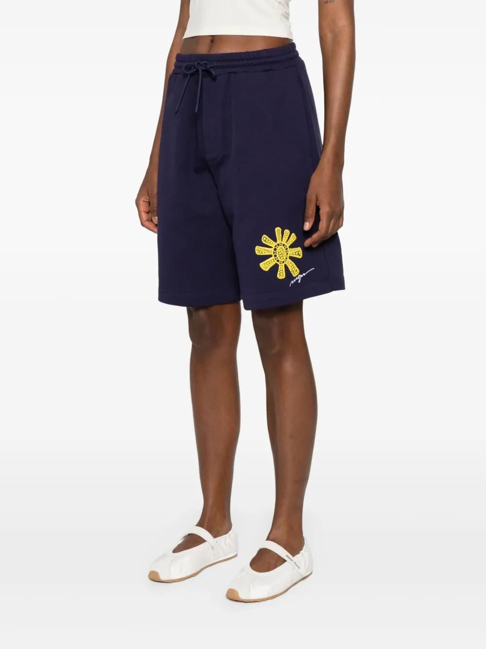 MSGM Shorts met borduurwerk Blauw