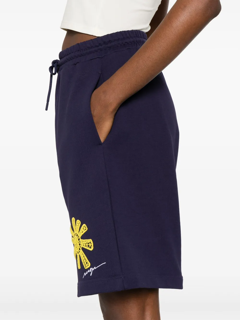 MSGM Shorts met borduurwerk Blauw