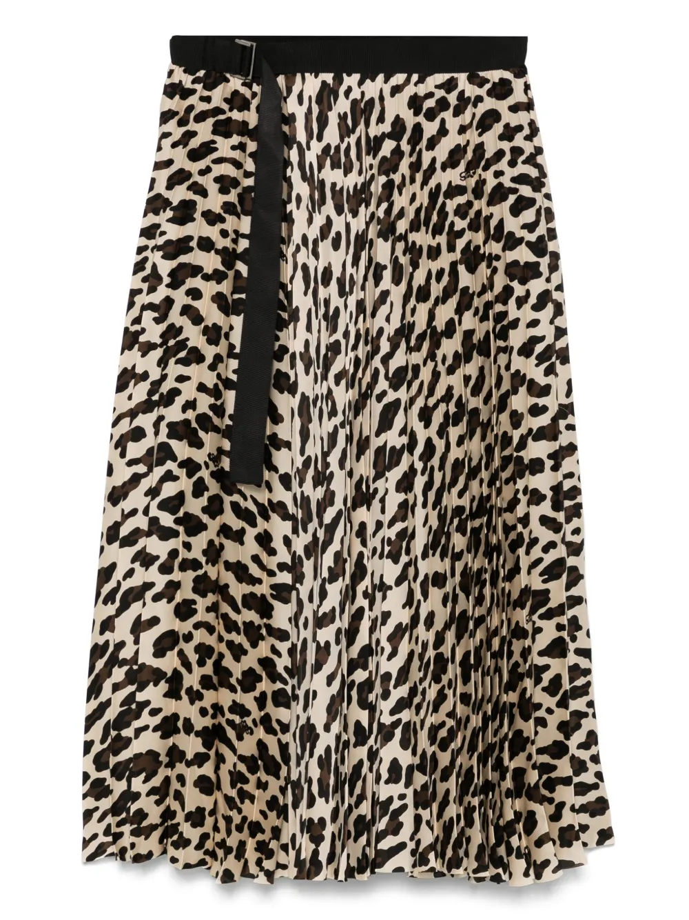 Sacai Midi-rok met luipaardprint Beige