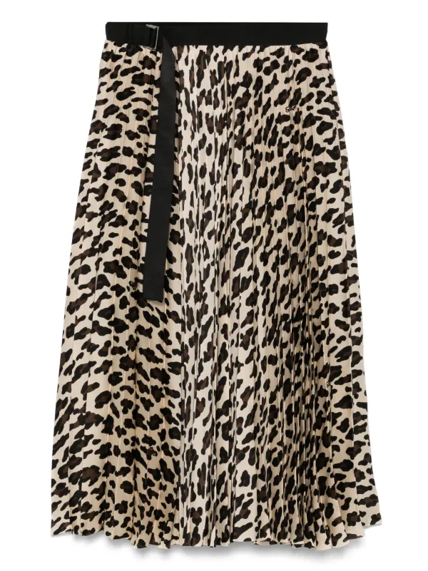 Sacai leopard-print Midi Skirt | Neutrals | FARFETCH SG