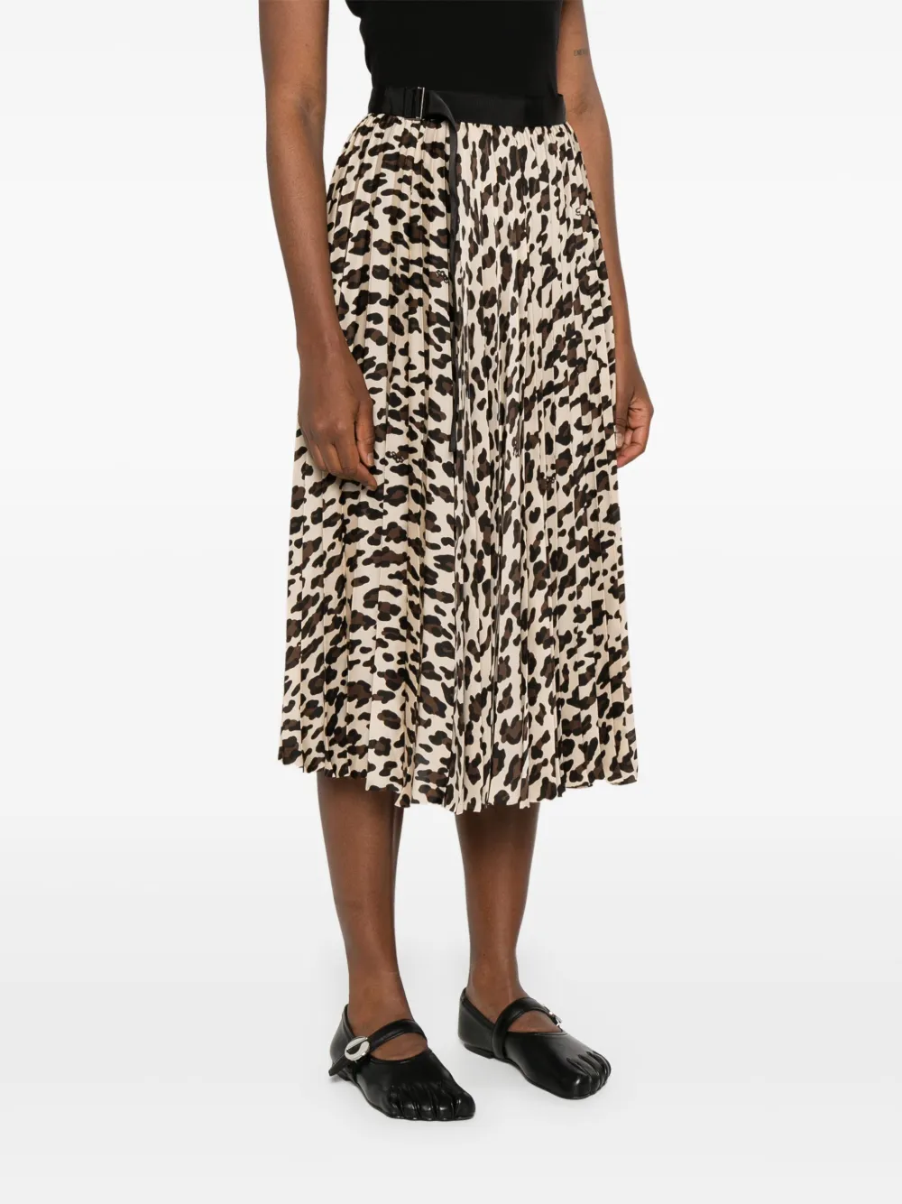 SACAI LEOPARD-PRINT MIDI SKIRT