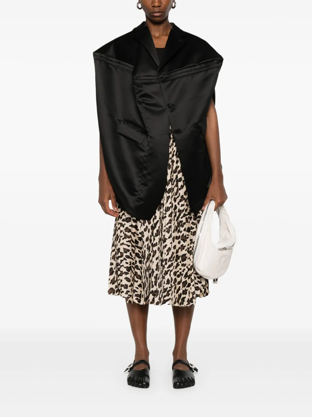 sacai Midi-rok met luipaardprint - Beige