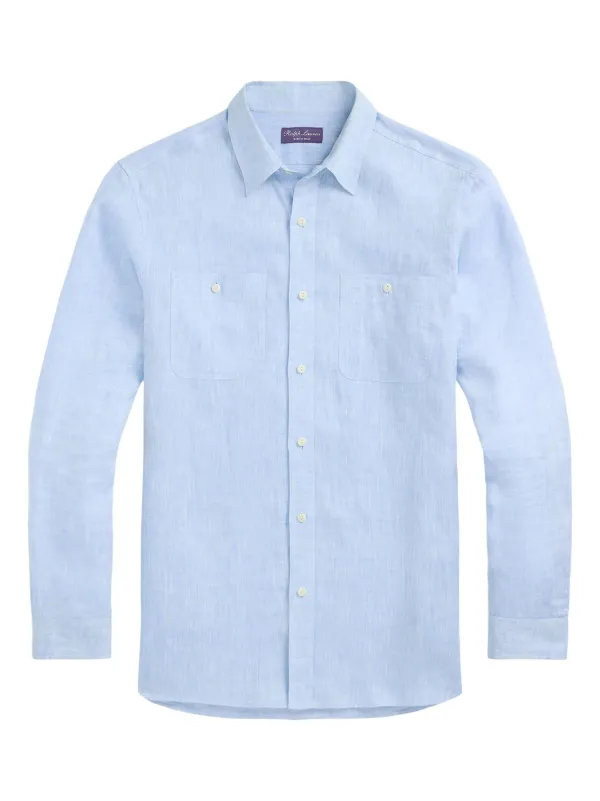 【希少カラー】Ralph Lauren 　リネン　ライトブルー　長袖シャツ 29638145_58831513_600.jpg