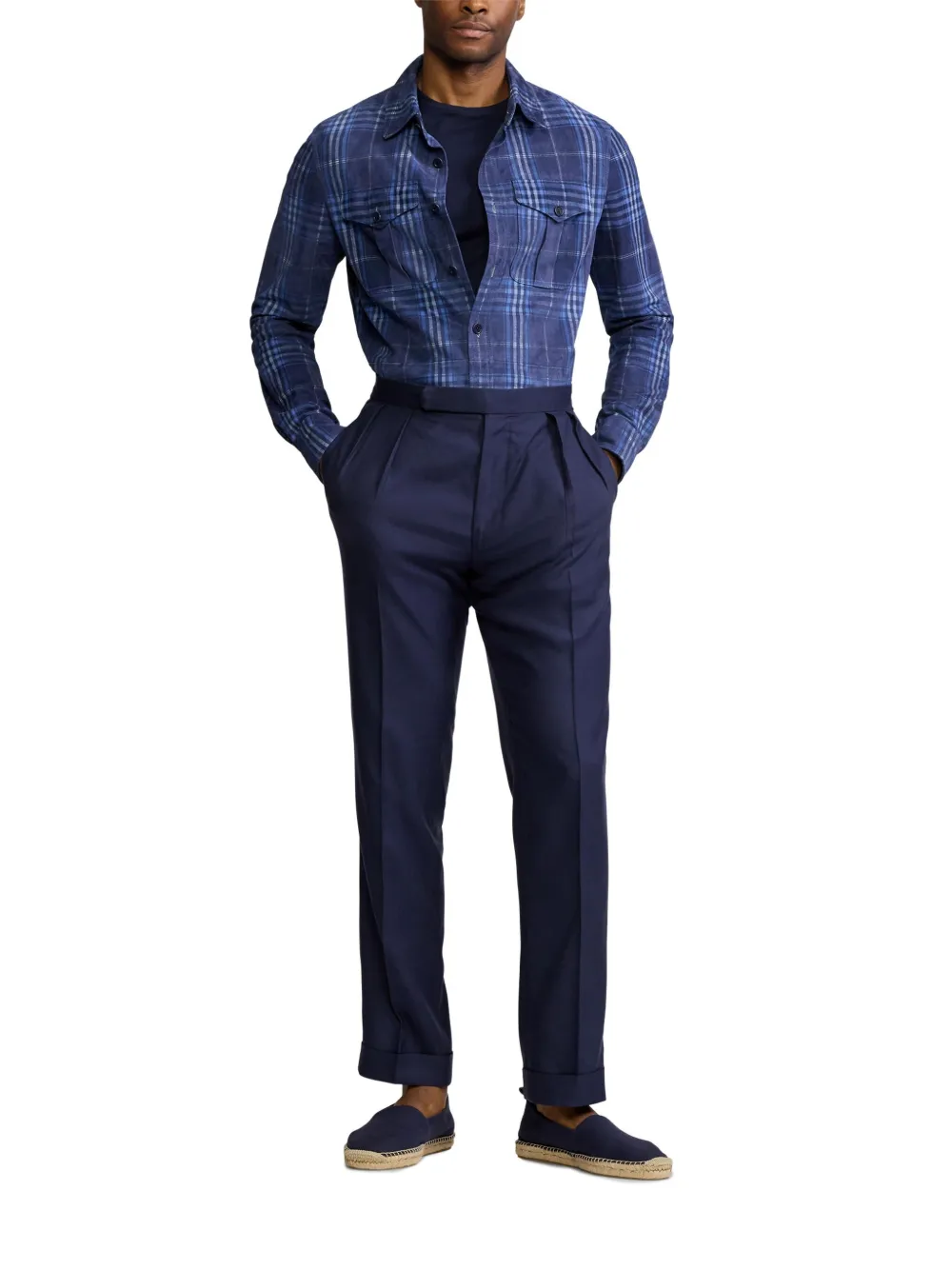Ralph Lauren Purple Label Geruit shirtjack Blauw