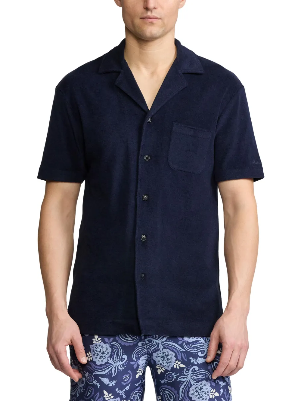 Ralph Lauren Purple Label Badstof overhemd Blauw