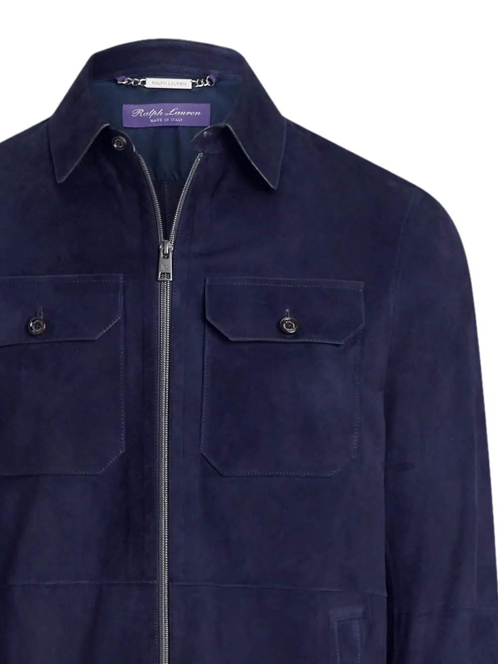 Ralph Lauren Purple Label Suède shirtjack Blauw
