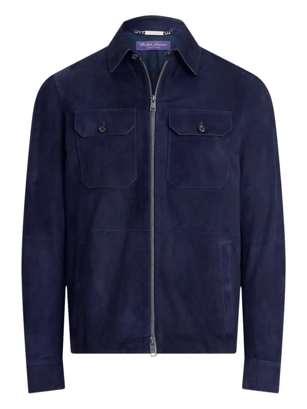 Ralph Lauren Purple Label Suède shirtjack Blauw