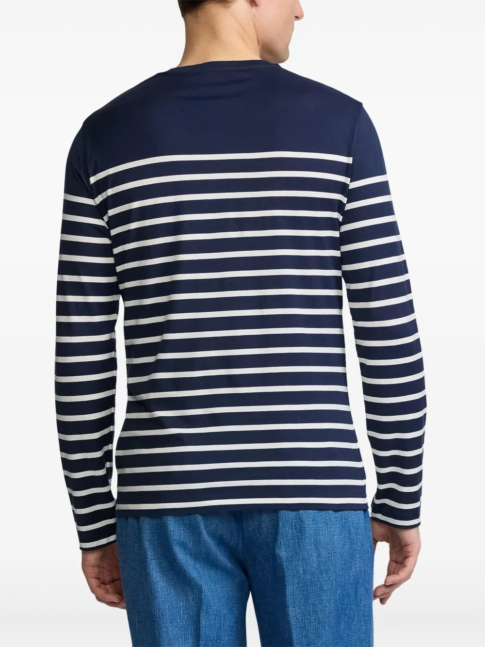 Ralph Lauren Purple Label Gestreept T-shirt Blauw