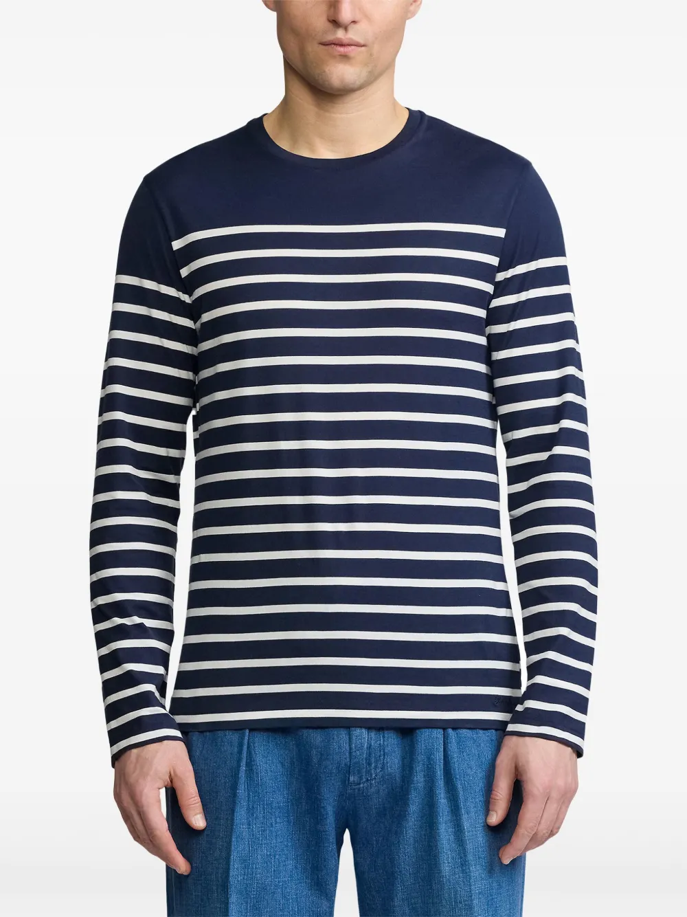 Ralph Lauren Purple Label Gestreept T-shirt Blauw