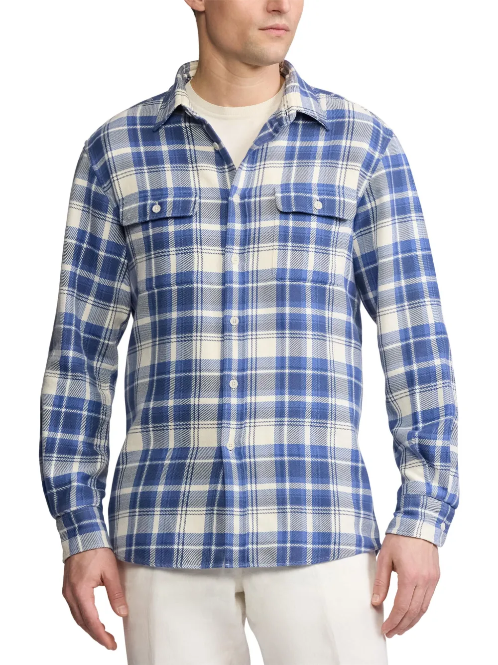 Ralph Lauren Purple Label Geruit overhemd Blauw
