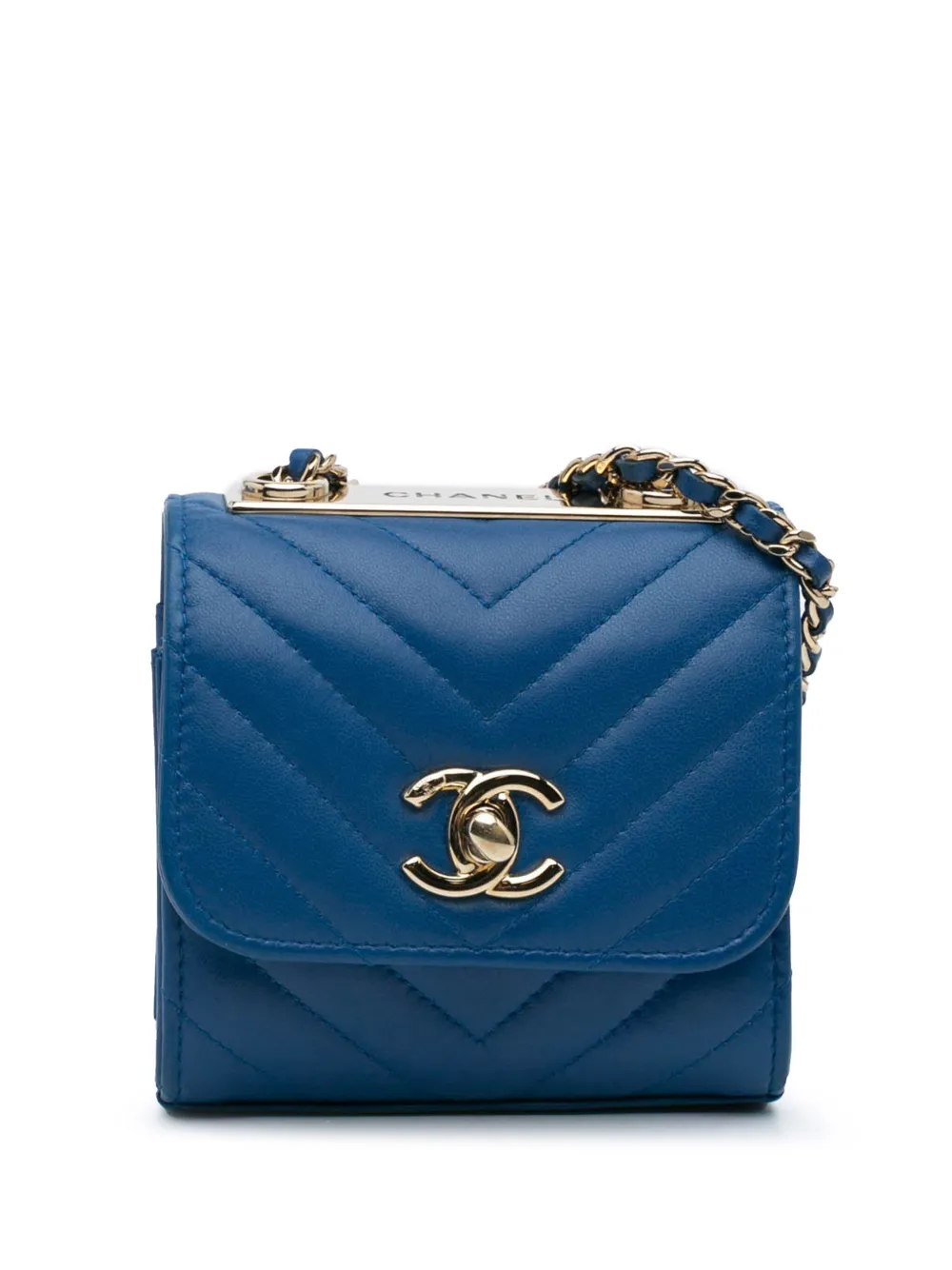 2019 Mini Chevron Lambskin Trendy CC Chain Wallet crossbody bag