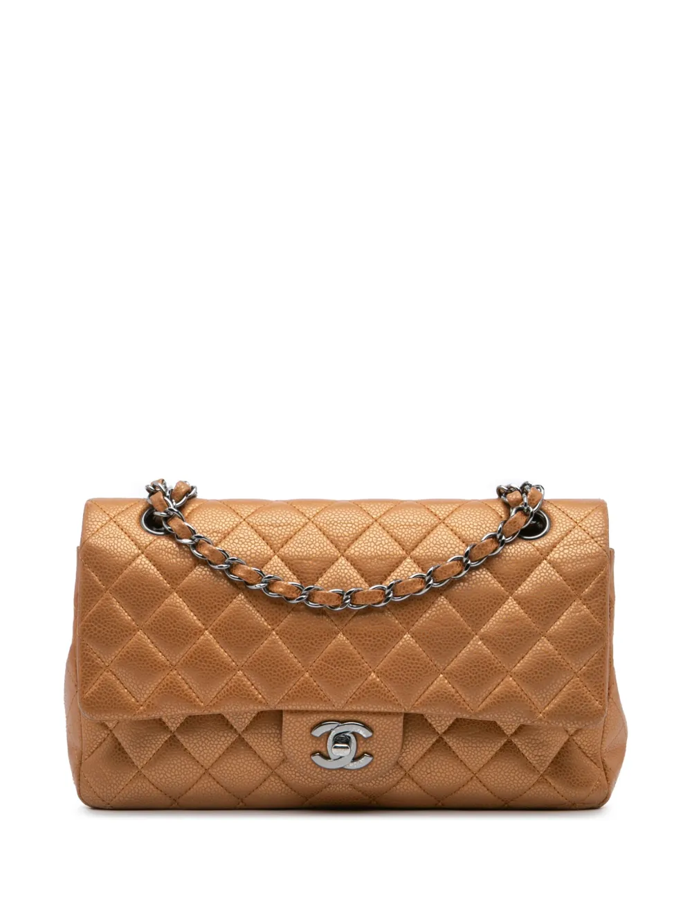 CHANEL Pre-Owned 2010-2011 ミディアム クラシック メタリックキャビア ダブルフラップ ショルダーバッグ - CHANEL Pre-Owned 2010-2011 ミディアム クラシック メタリックキャビア ダブルフラップ ショルダーバッグ -