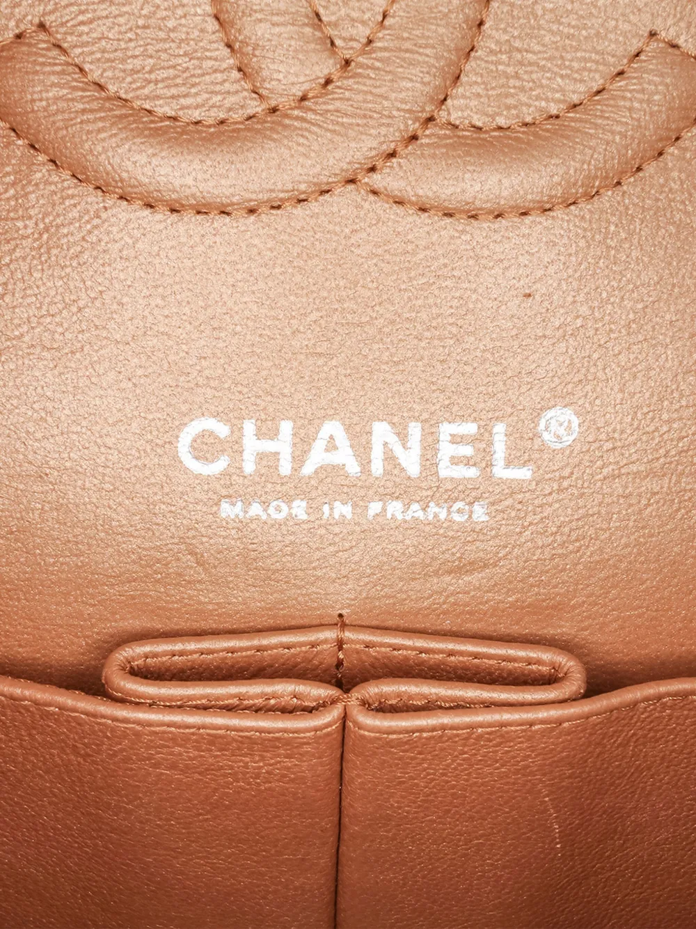 Pre-owned Chanel 2010-2011 Medium Classic Metallic Caviar Double Flap Shoulder Bag In Brown