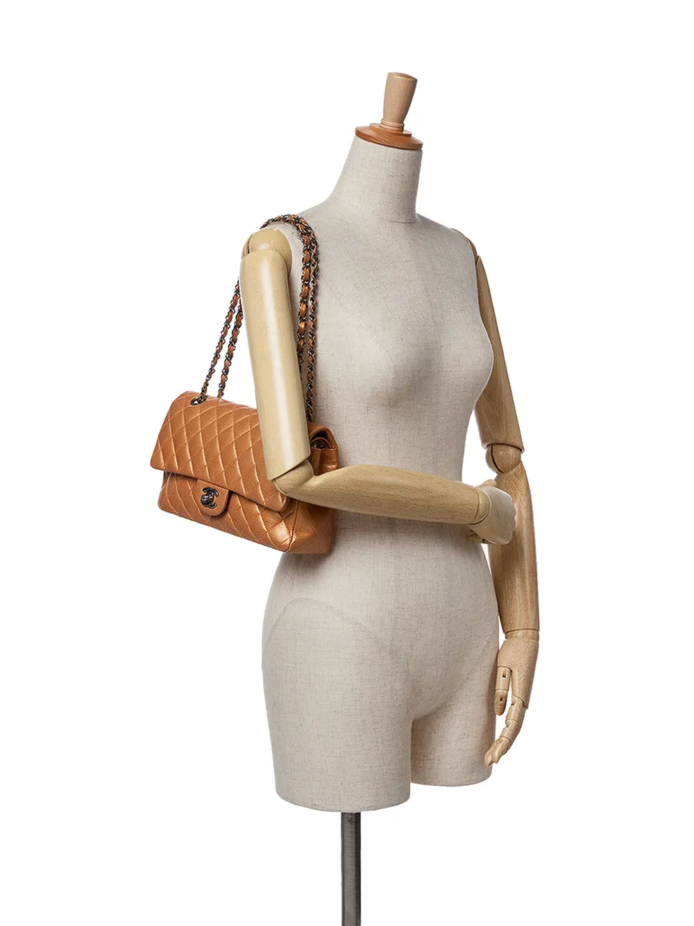 2010-2011 Medium Classic Metallic Caviar Double Flap Shoulder Bag