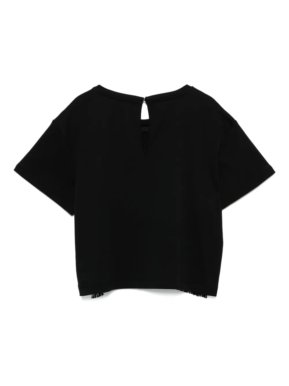 Emporio Armani T-shirt met franje Zwart