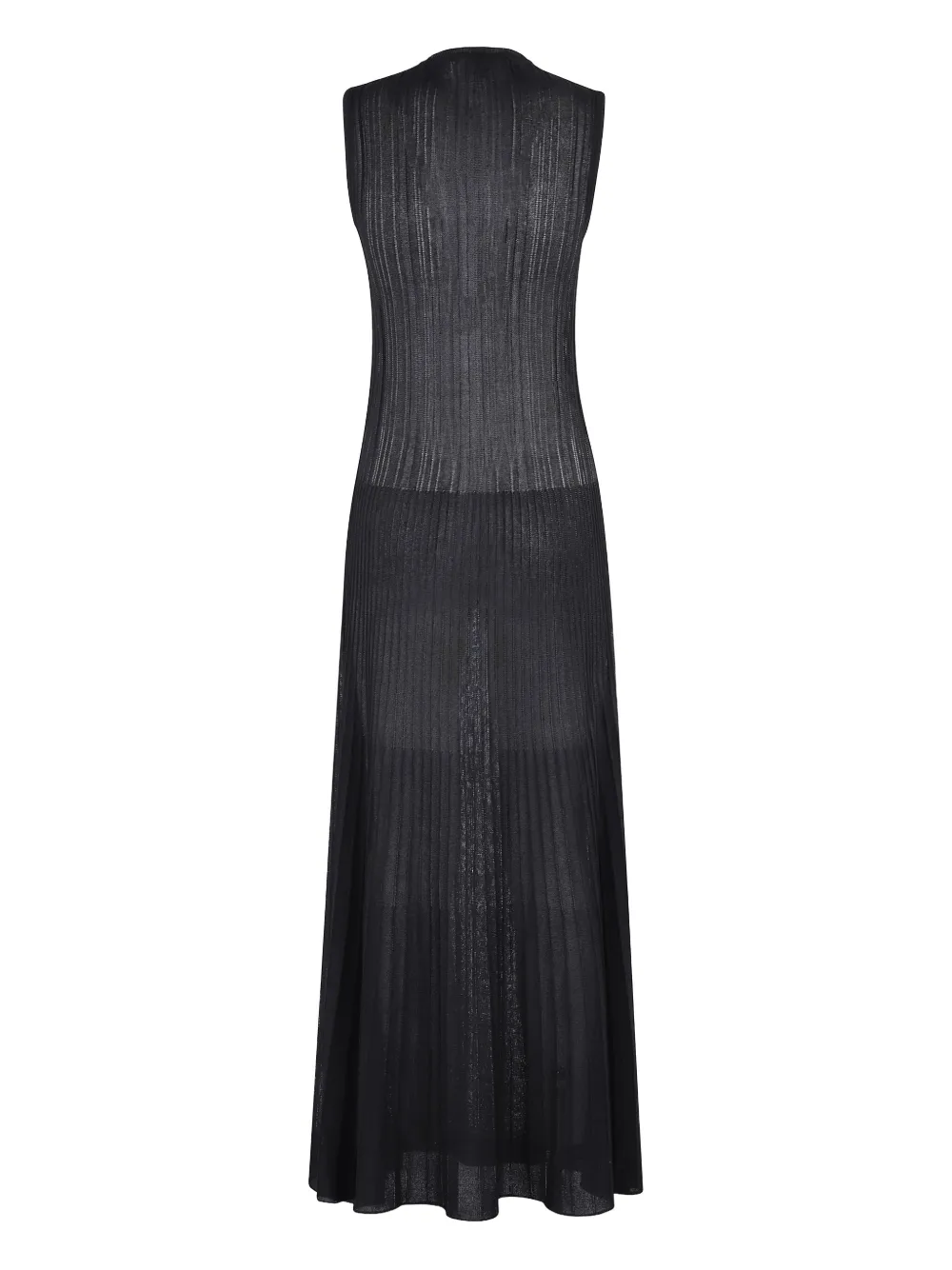 Federica Tosi semi-sheer pleated maxidress - Zwart