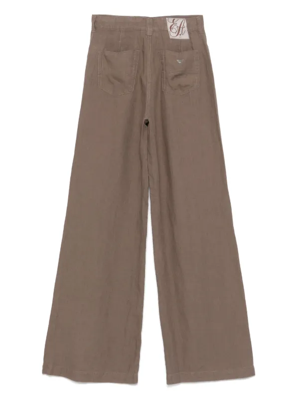 パンツ EMPORIO ARMANI 100% Linen Pants Emporio Armani Linen Trousers | Brown | FARFETCH