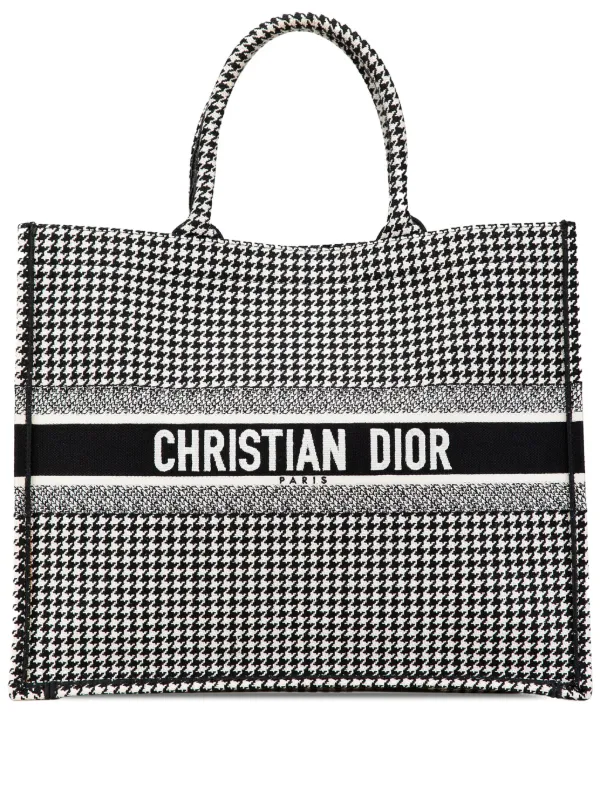 CHRISTIAN DIOR トートバッグ ハウンドトゥース Christian Dior Pre-Owned 2019 ラージ キャンバス ハウンドトゥース