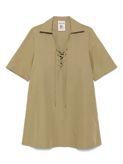 Semicouture lace-up shirt dress