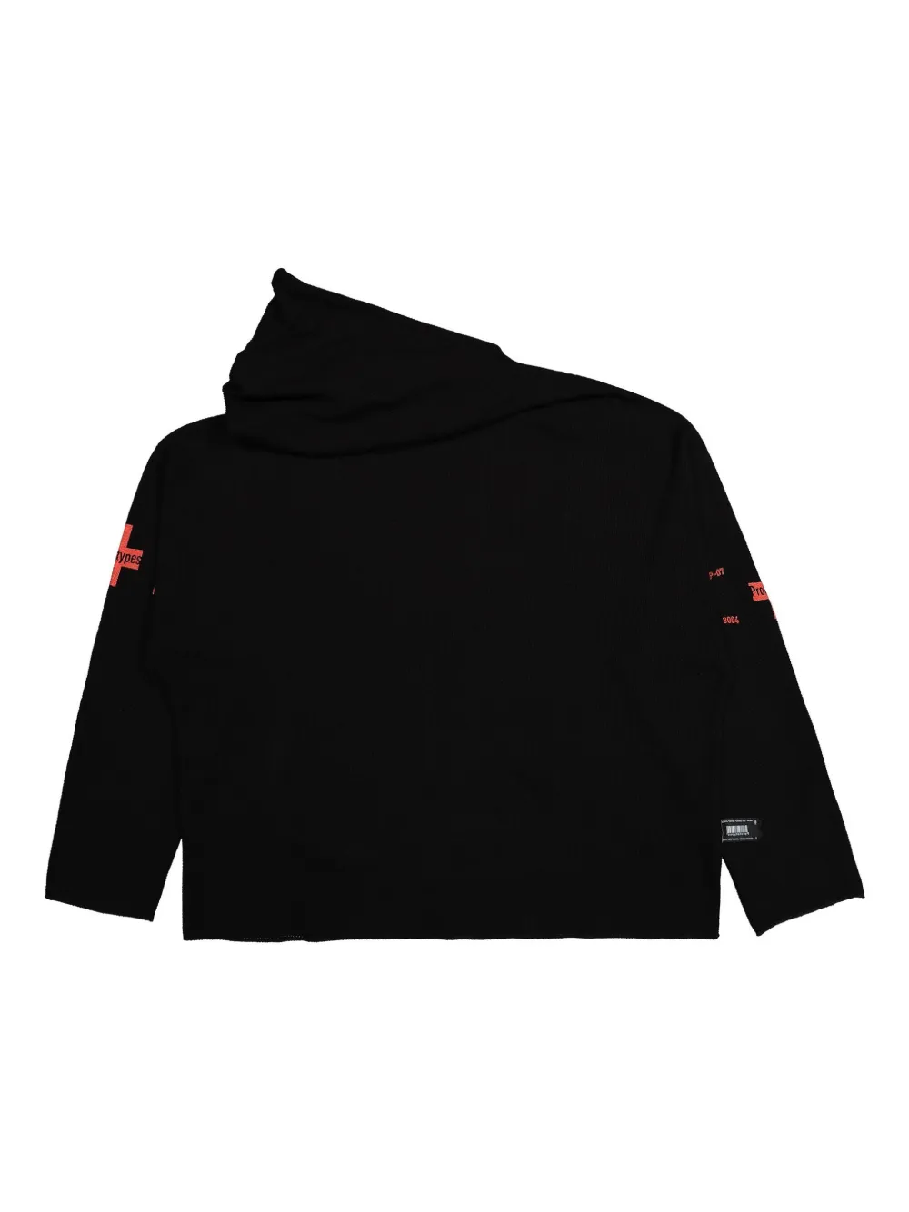 PROTOTYPES Waffle Twisted hoodie Zwart