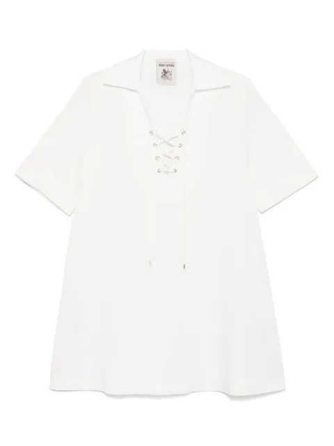 Semicouture lace-up shirt dress