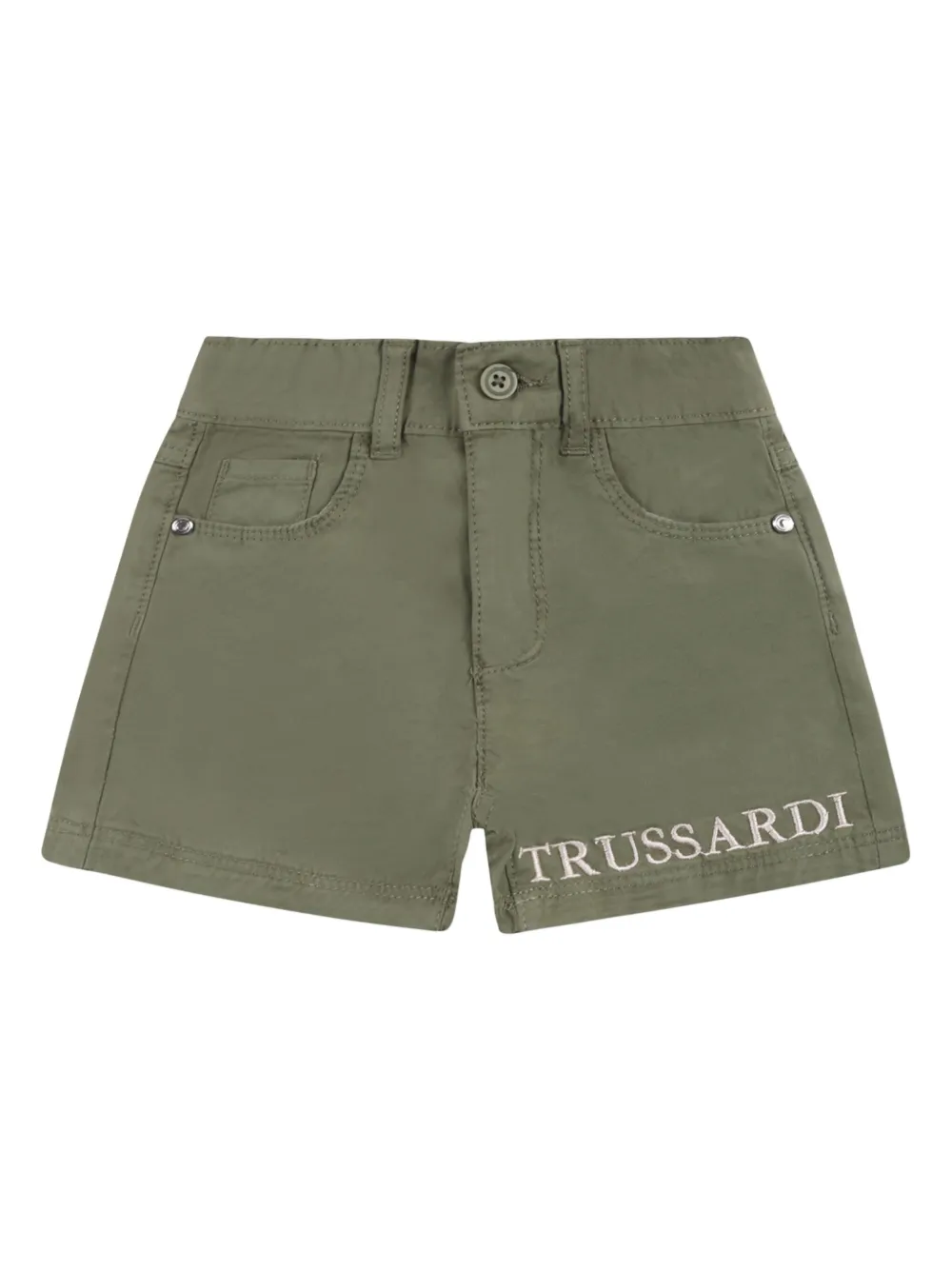TRUSSARDI JUNIOR logo-embroidered shorts - Verde