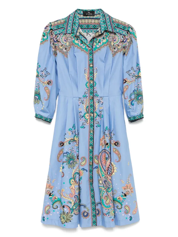 ETRO ペイズリー ドレス | ブルー | FARFETCH JP