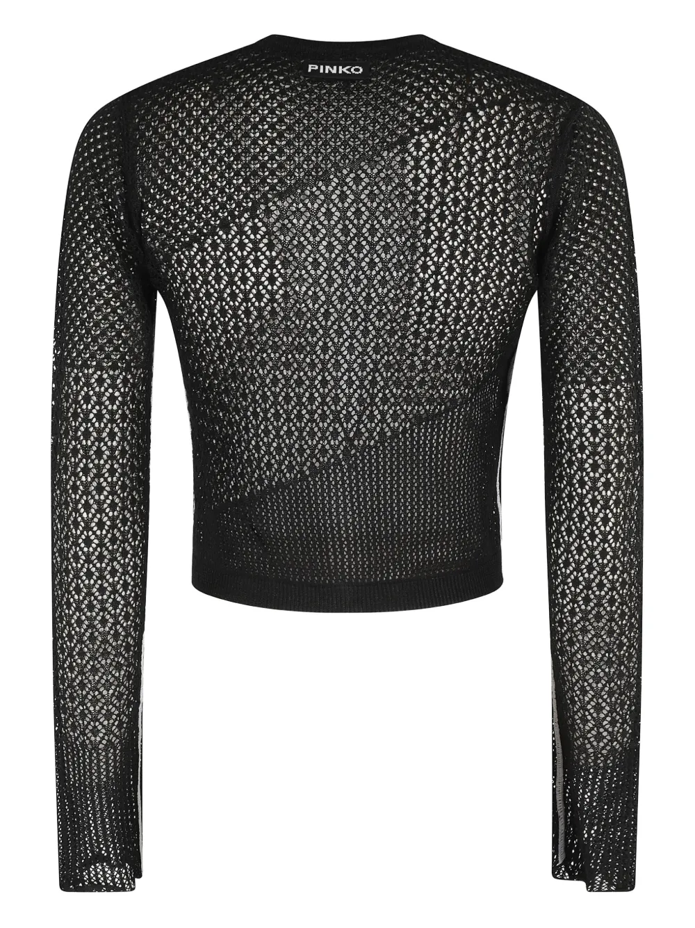 Shop Pinko Crochet-knit Cardigan In Black