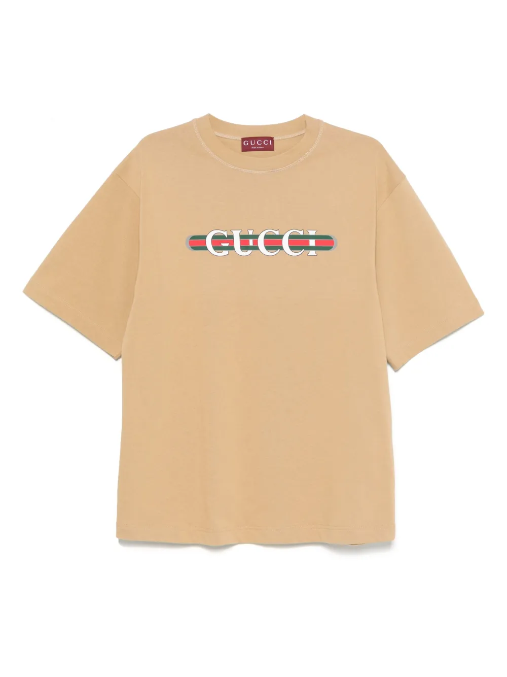 Gucci camiseta estampada de algodón | marrón | Image 1