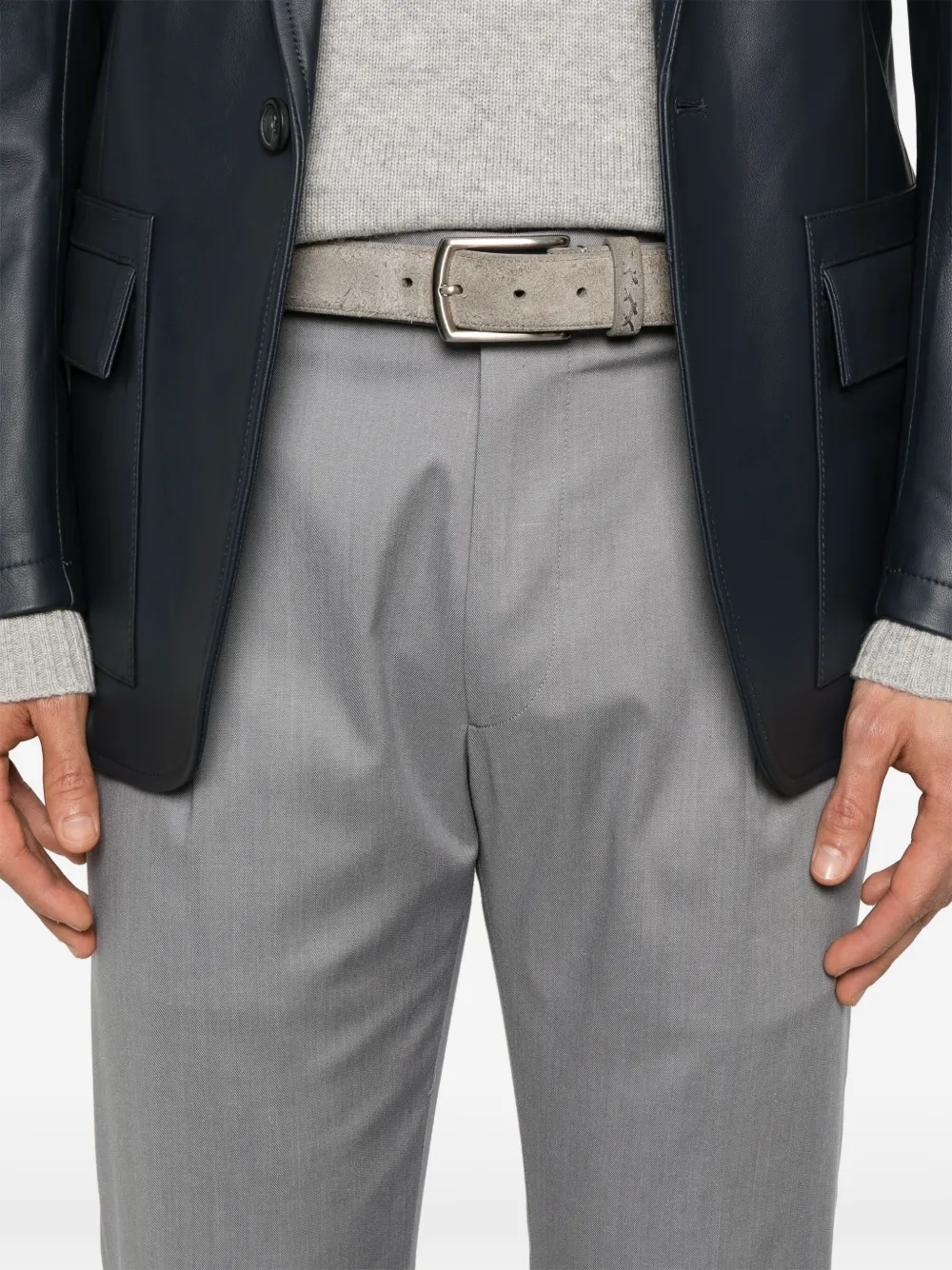 Berwich Gabardine Trousers In Grey