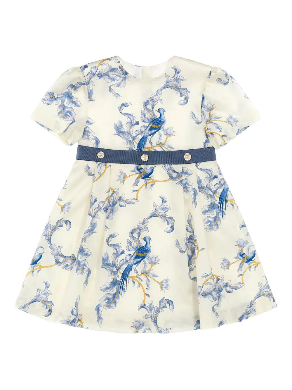 Roberto Cavalli Junior Jurk met bloe print Wit