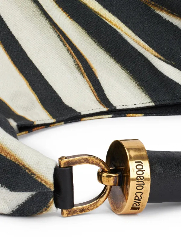 Roberto Cavalli ゼブラプリント ショルダーバッグ | ブラック
