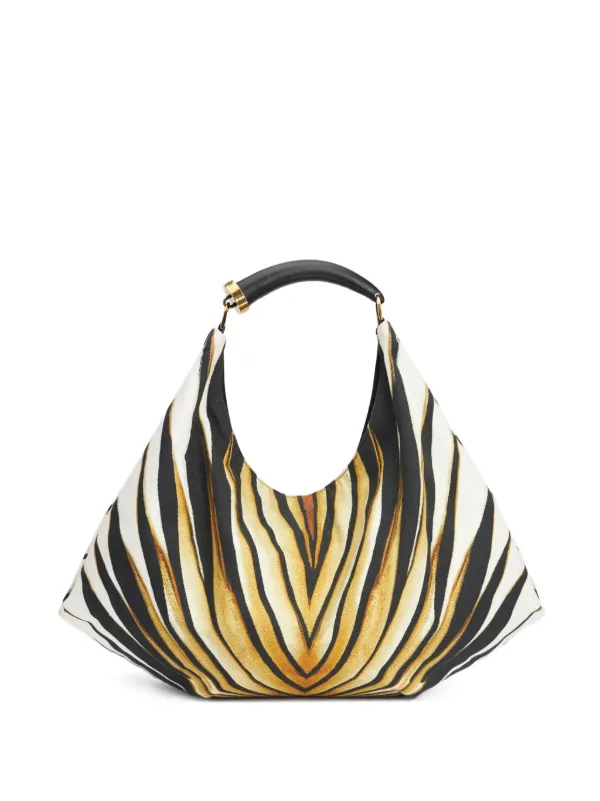 Roberto Cavalli ゼブラプリント ショルダーバッグ | ブラック