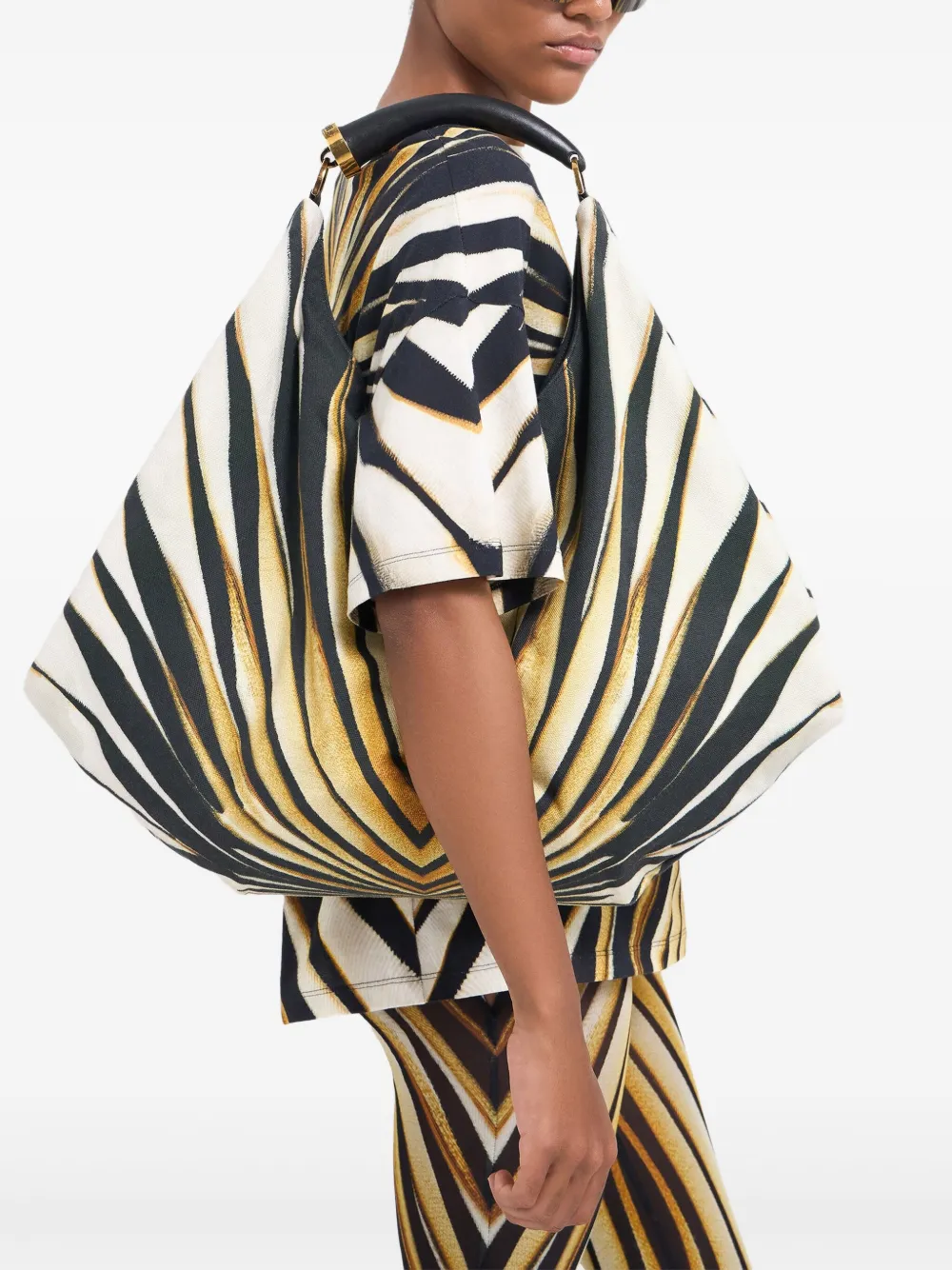 Roberto Cavalli Fang slouchy tote bag - Zwart