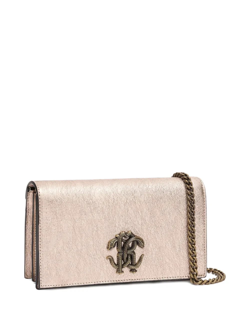 ROBERTO CAVALLI MIRROR SNAKE-PLAQUE SHOULDER BAG