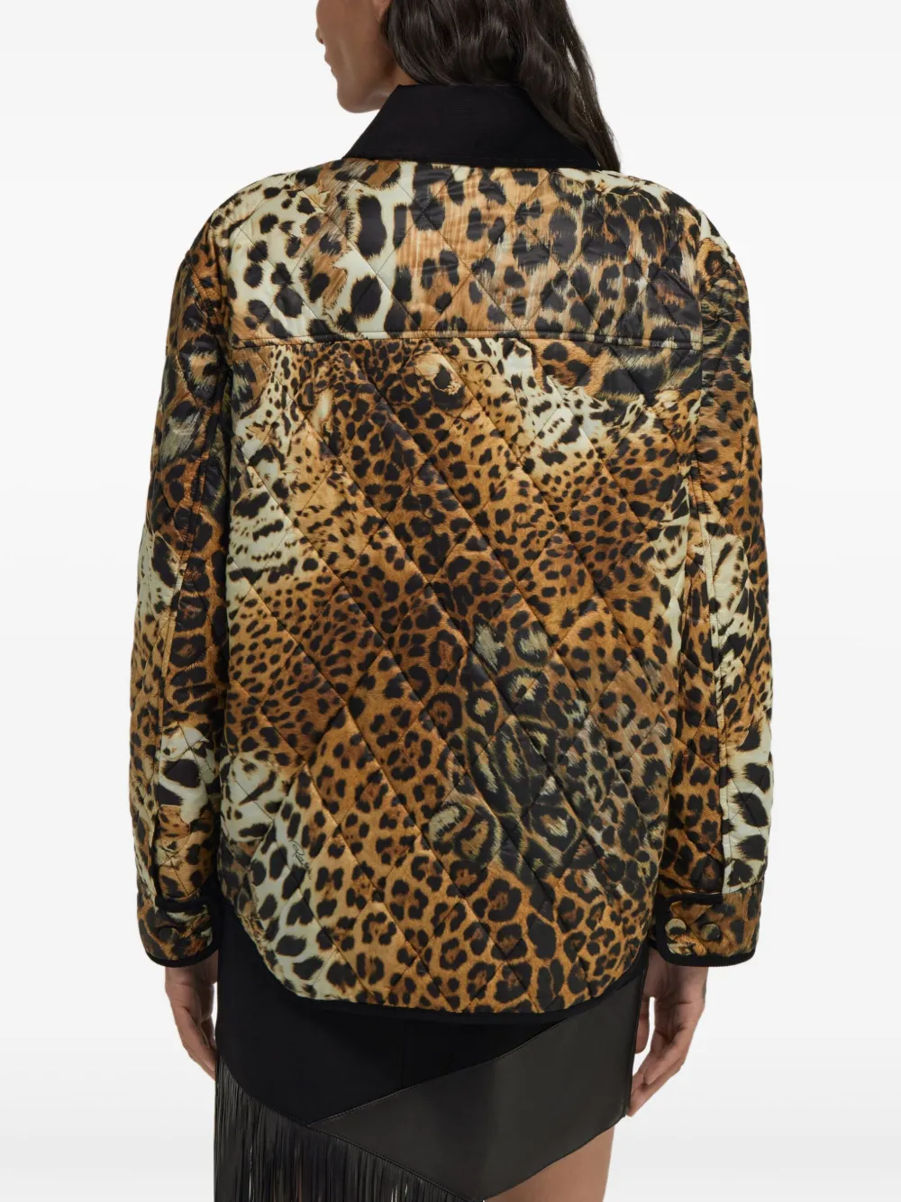 Roberto Cavalli Shirtjack met luipaardprint Beige
