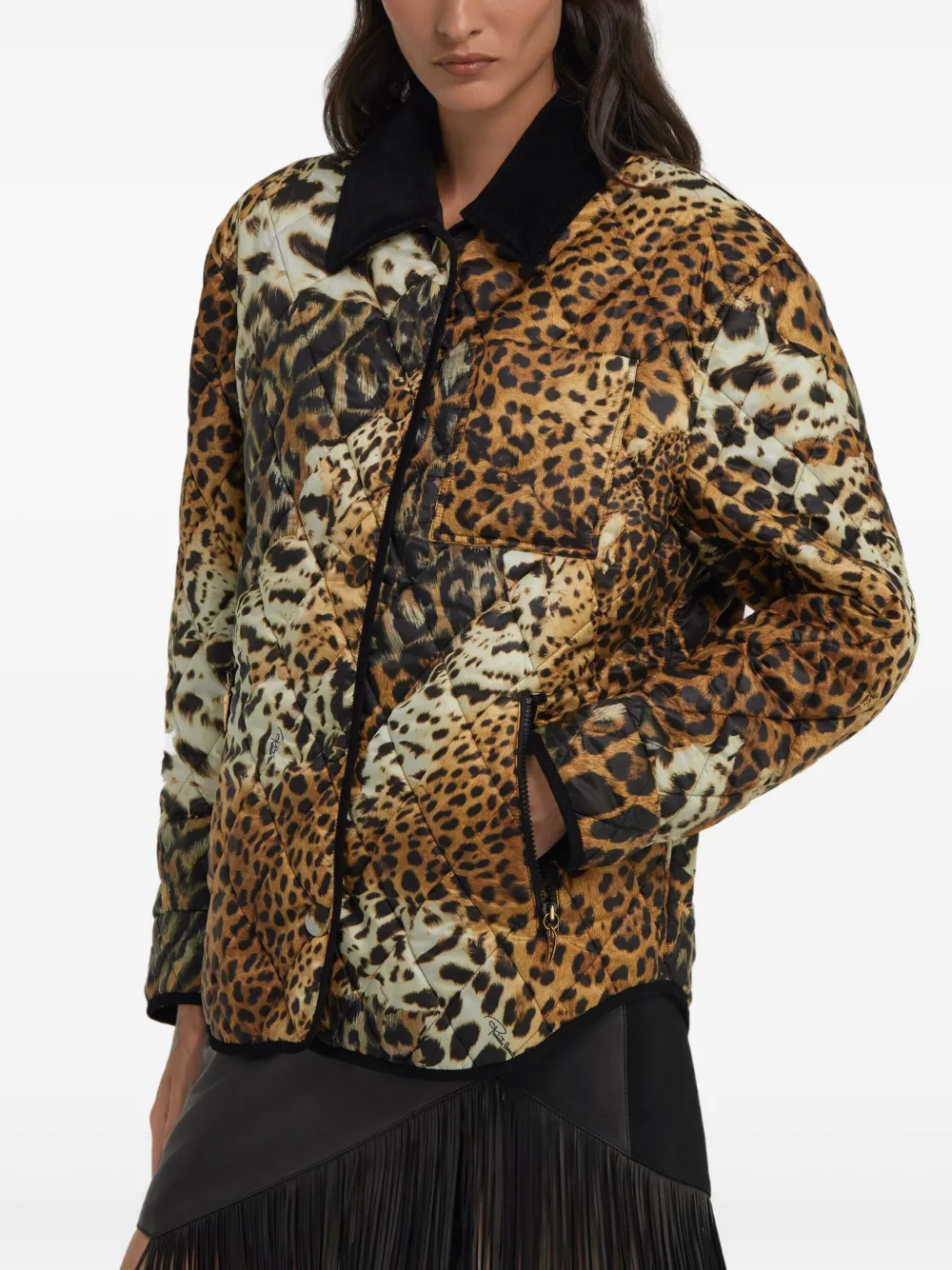 Roberto Cavalli Shirtjack met luipaardprint Beige