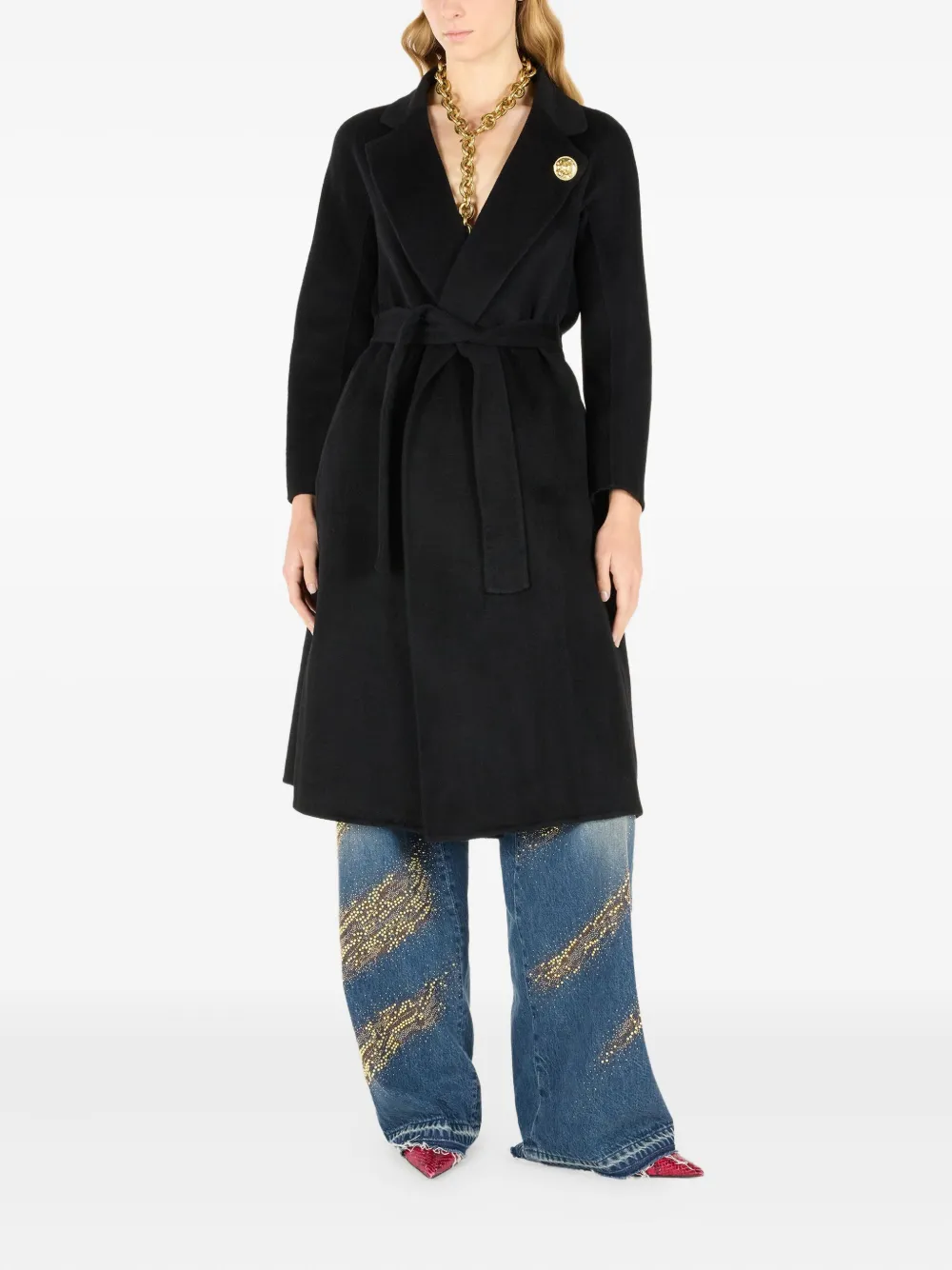 Roberto Cavalli Jas met logoplakkaat Zwart