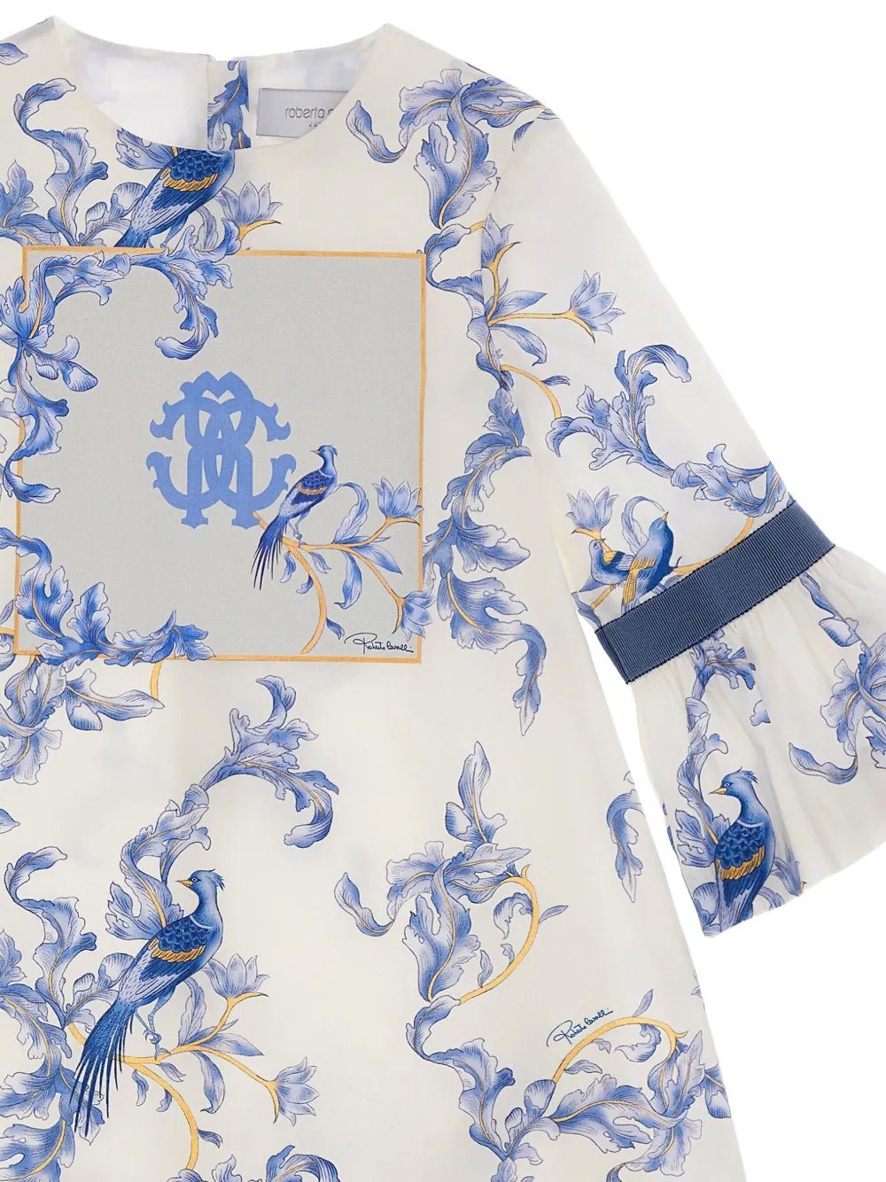 Roberto Cavalli Junior Jurk met bloemenprint Wit