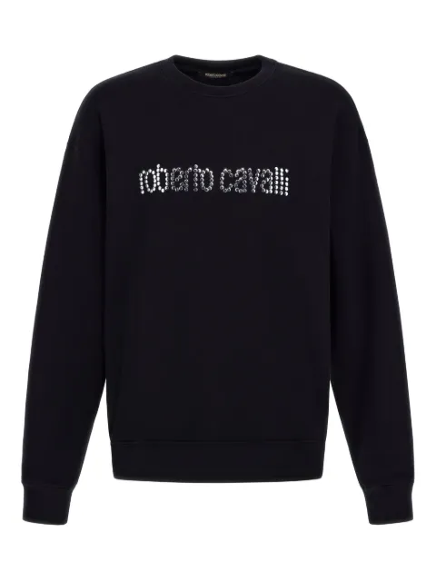 Roberto Cavalli sudadera con logo y apliques