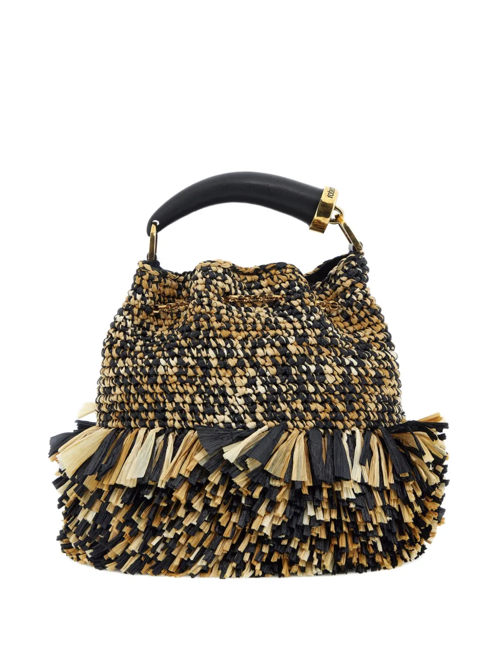 Roberto Cavalli Fringed Shoulder Bag In Black