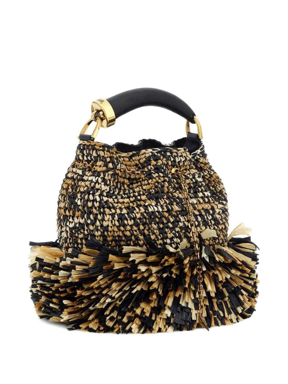 Roberto Cavalli Fringed Shoulder Bag In Black