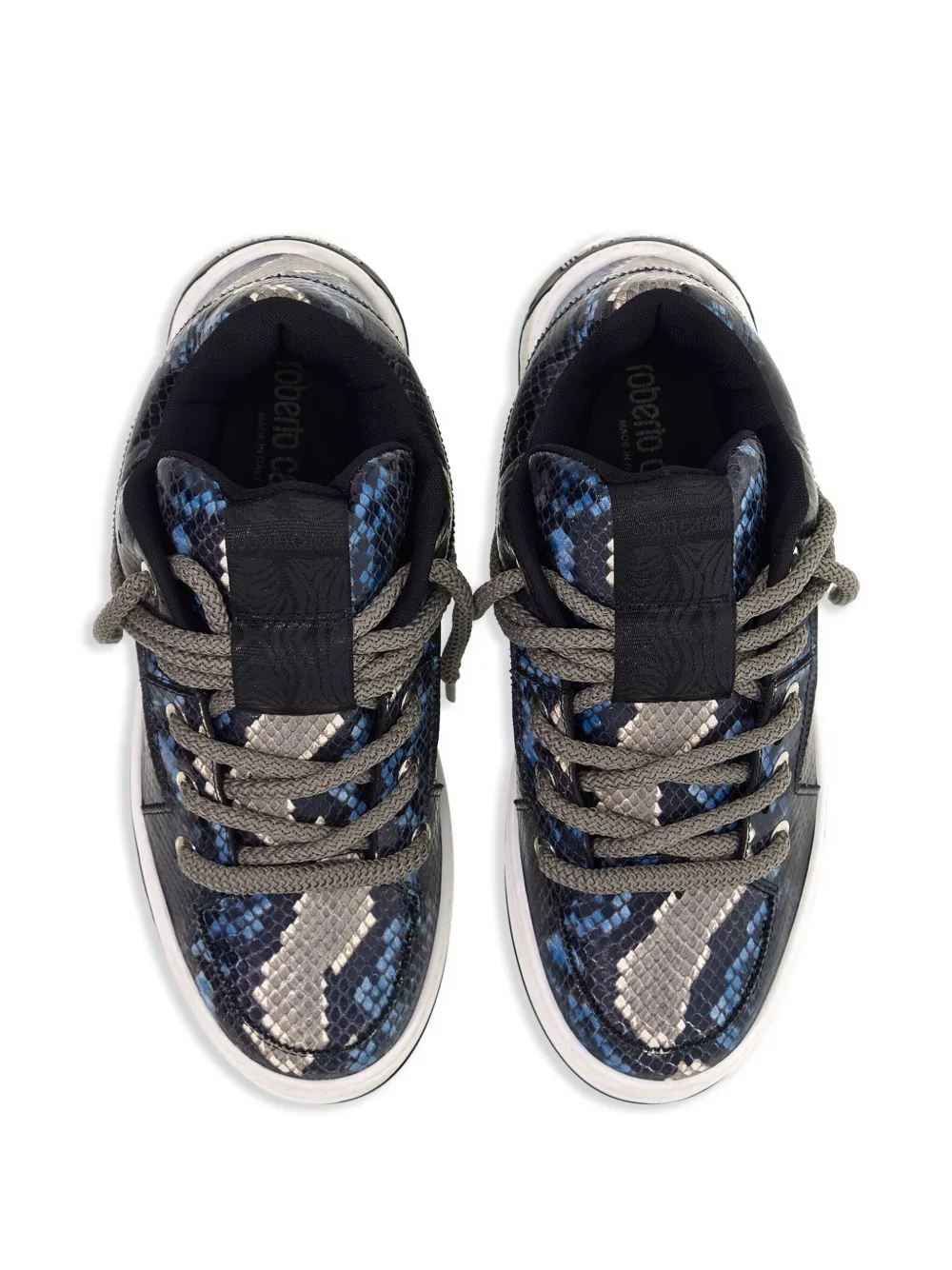 Roberto Cavalli snakeskin-print sneakers Blue