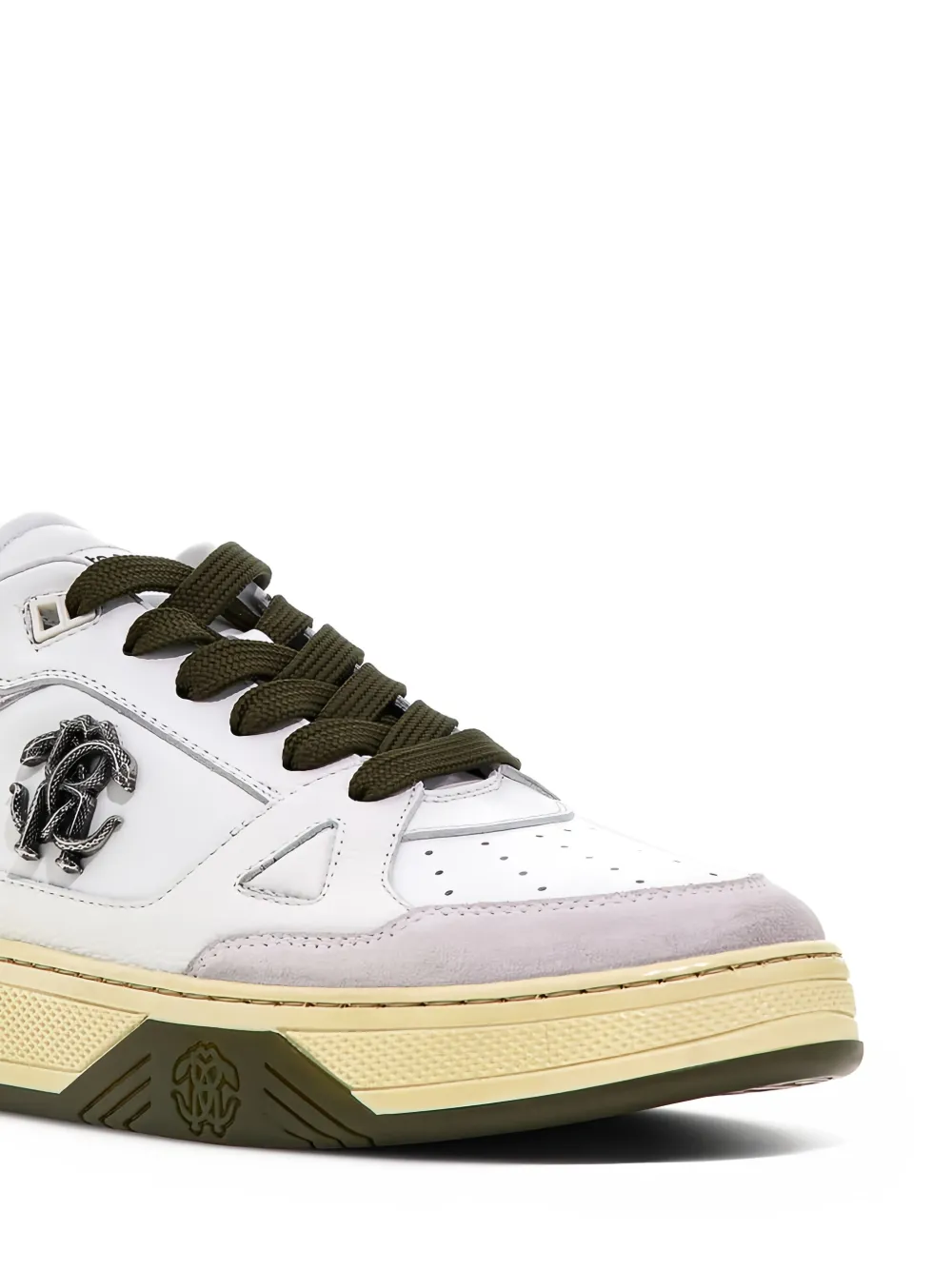 Roberto Cavalli logo-plaque leather sneakers White