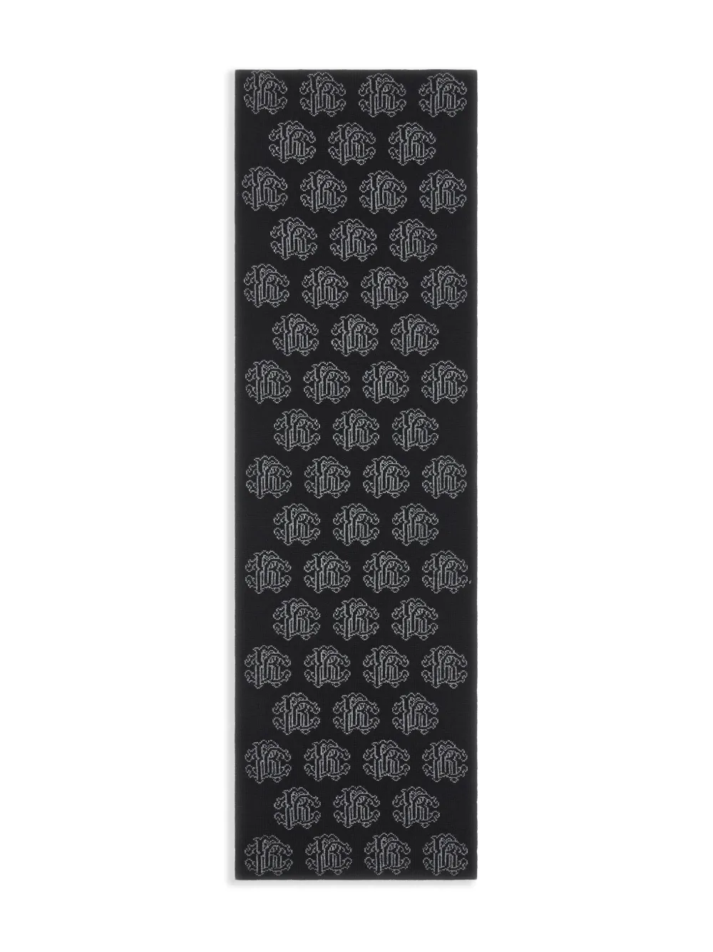 Roberto Cavalli intarsia-knit logo scarf | Black | Image 1