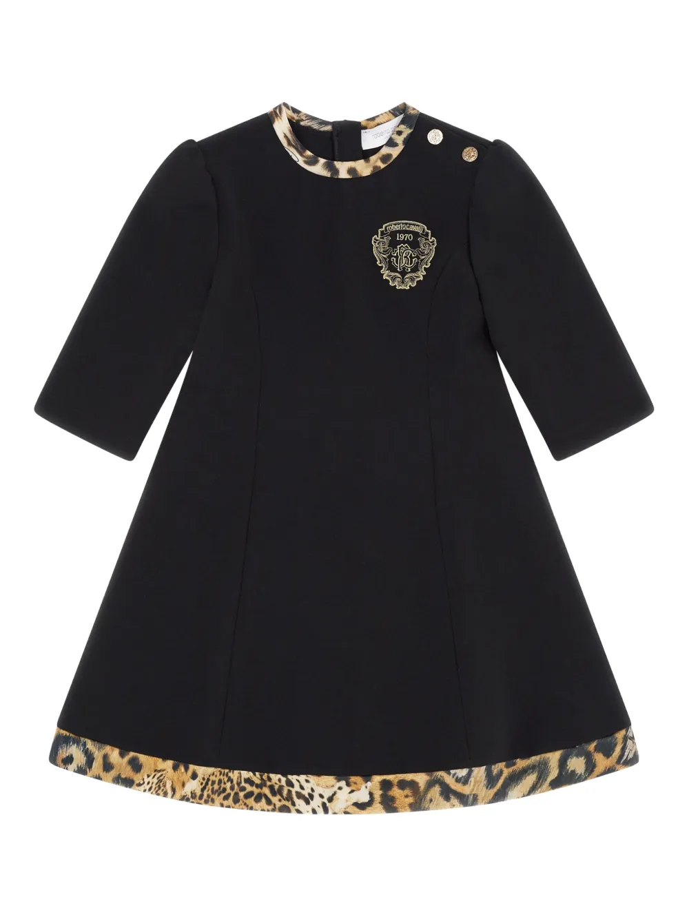 Roberto Cavalli Junior Jurk met RC-logo Zwart