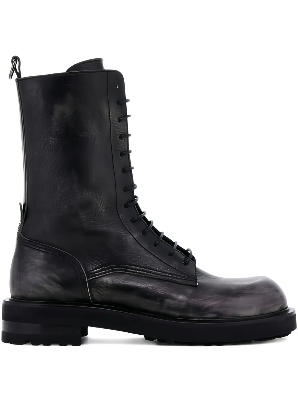Roberto Cavalli lace-up leather boots – D0033 BLACK