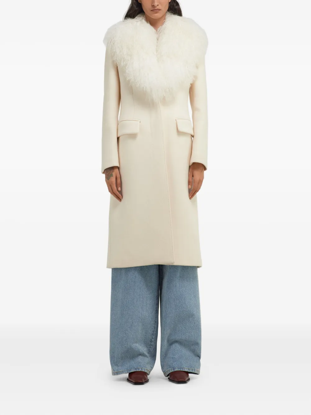  Roberto Cavalli Abrigo Con Botones - Blanco 